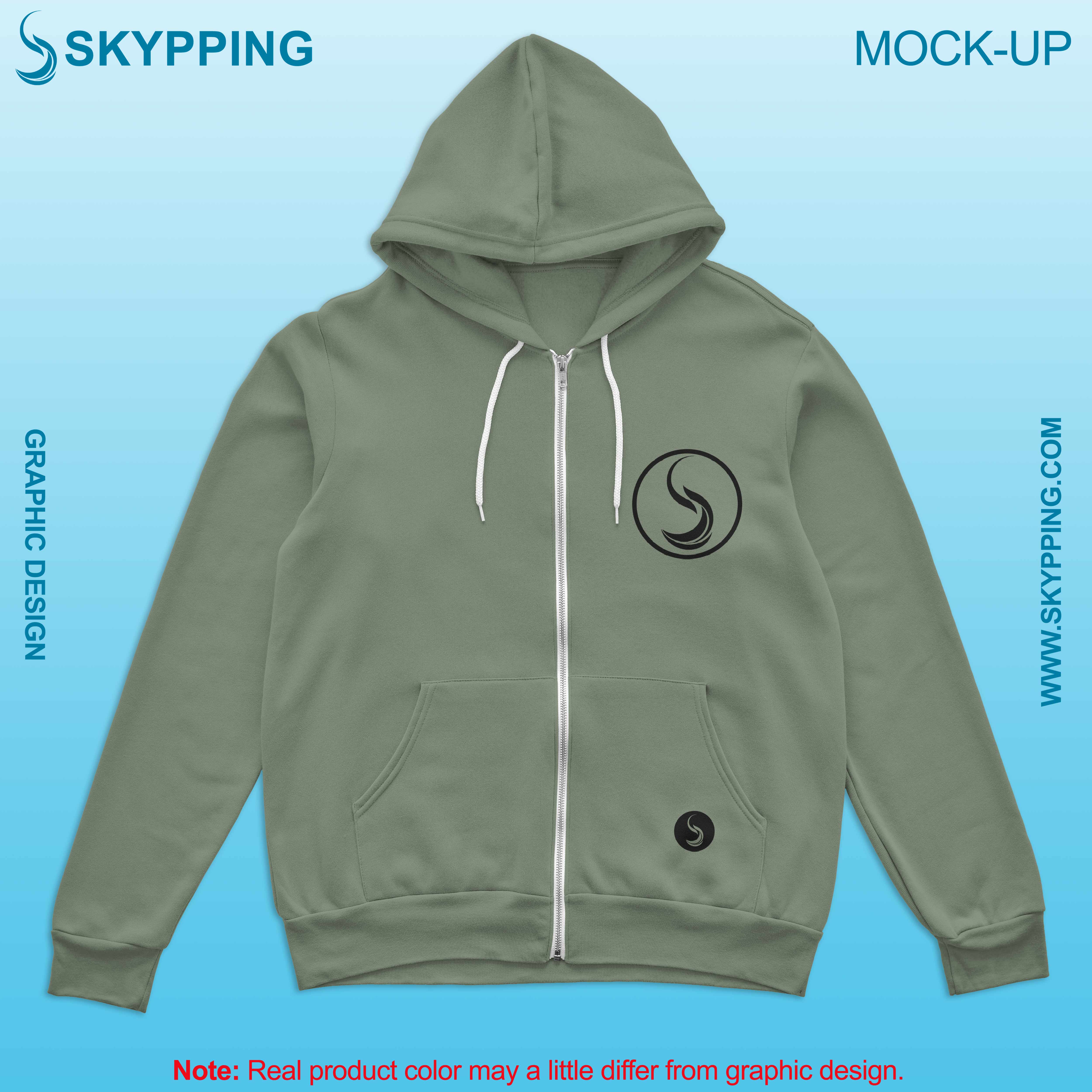 Zip-up Hoodie with Kangroo pocket